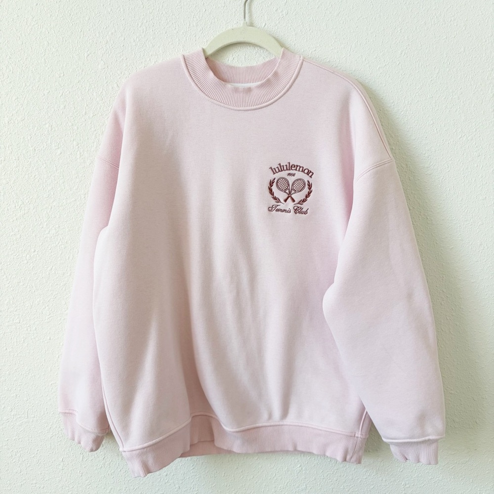 Lululemon Heavyweight Fleece Pullover Tennis Club Strawberry Milkshake Sz Small